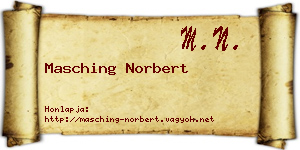 Masching Norbert névjegykártya