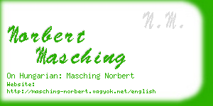 norbert masching business card